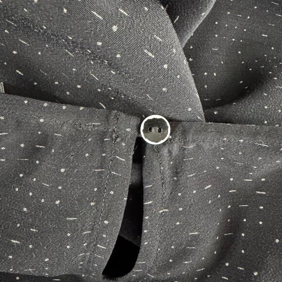 Eileen Fisher Top 14 Petite Black Printed Short Sleeve Tencel Blend TP-3313 - Picture 7 of 9